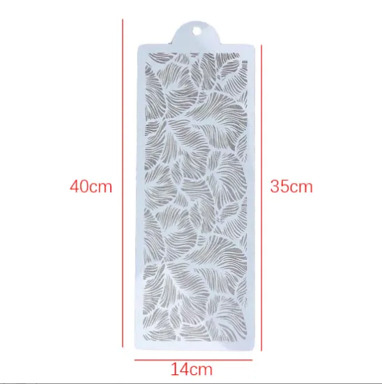 OEM DIY Pastry Peacock Feather PET Decorating Cake Stencil