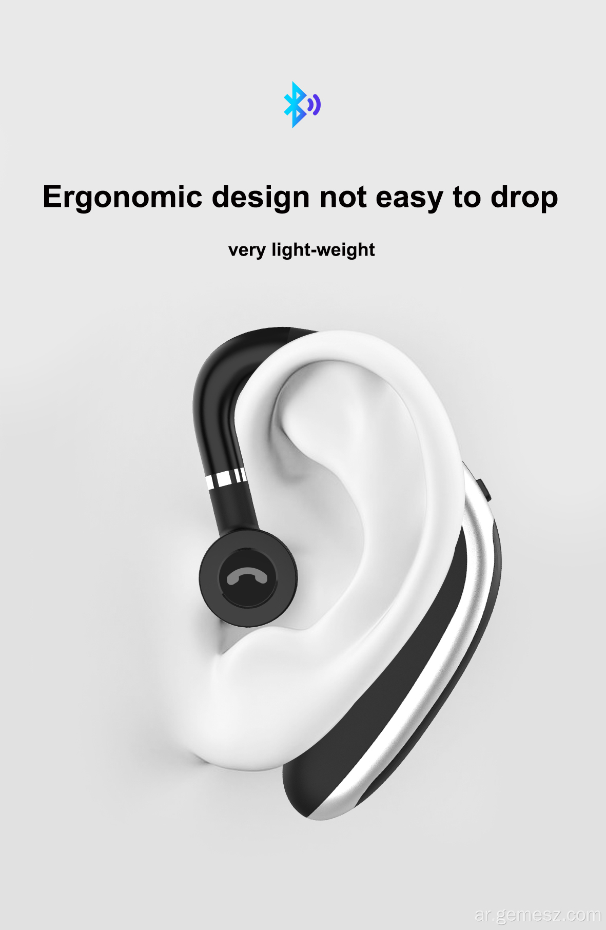 سماعات أذن لاسلكية حقيقية V5.0 في الأذن