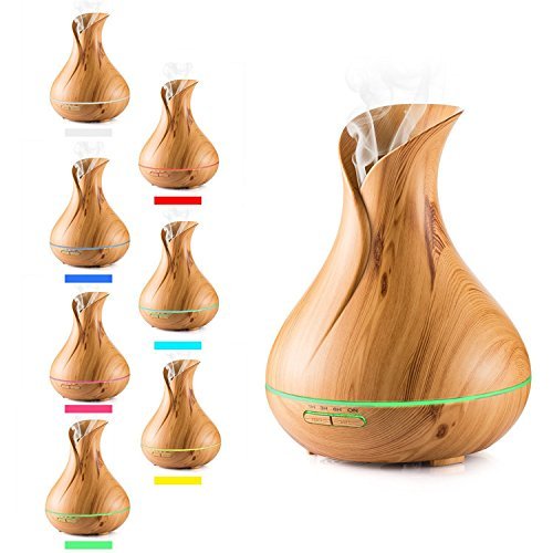 Wood Flower Design Travel Soothing Ultrasonic Diffuser 400ml