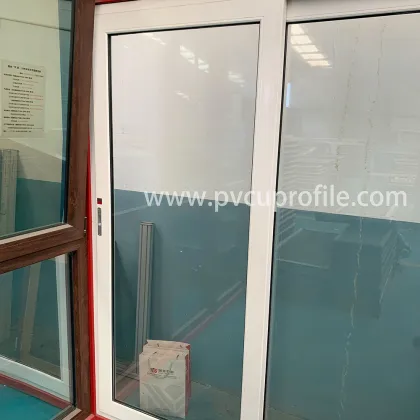 Tempered Glass Lockable Handle UPVC Stacking Sliding Glass Doors