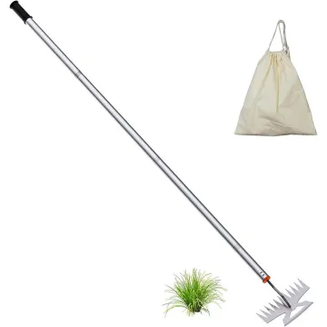 Adjustable Long-Handled Garden Weeding Tool: Efficient Weed Puller and Rake for Manual Gardening