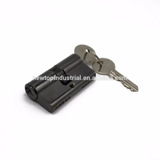 60mm Brass barrel lock cylinder euro profile door lock cylinder with black nickel plated