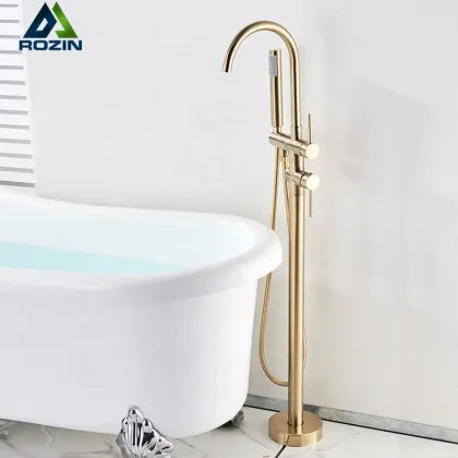 Luxury Brushed Gold Bathroom Tub Mixer Faucet