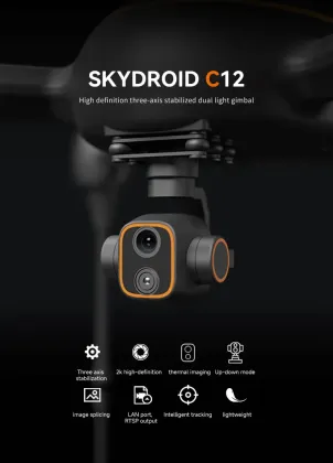 Skydroid C12 Camera: 2K High Definition Three-axis Stabilized Drone with Light Gimbal