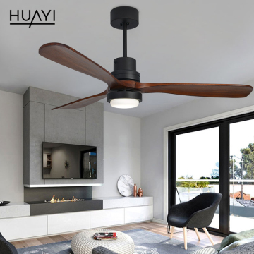 High Quality Vintage Solid Wood LED Ceiling Fan with Remote Control