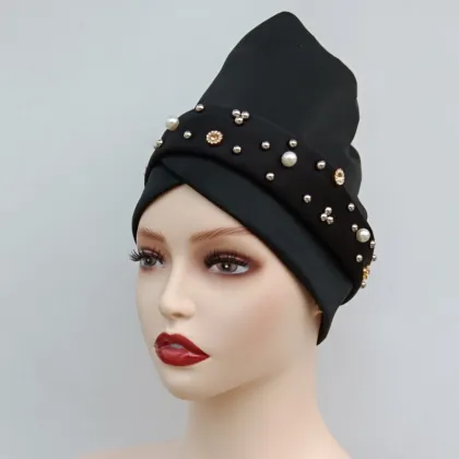 Wholesale African Hat Pearl Diamond Turban