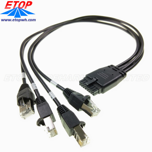 Connettori micro-fit stampati al cavo splitter RJ45