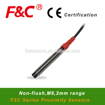M8 F&C F3C-08KN02 Series Inductive Proximity Sensor, 2 Years warranty, 360 Degree LED View, NON-Flush 12~24VDC Sensor