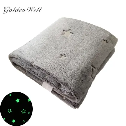 Glow in the Dark 70x100cm Flannel Custom Luminous Baby Blanket