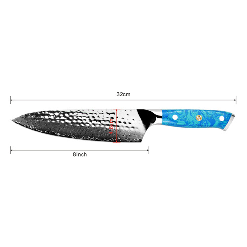 Hammered premium VG-10 gyutou damascus chef knife