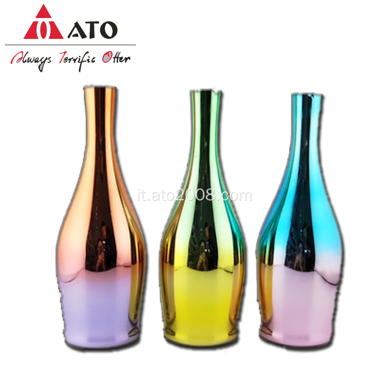 Vaso di vetro elettroplato multicolore Vase di vetro a mano