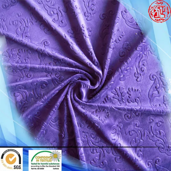 New fashion Super soft 100% polyester velour embossing fabric for car seat