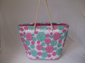 2016 new cheap canvas beach bag for ladies