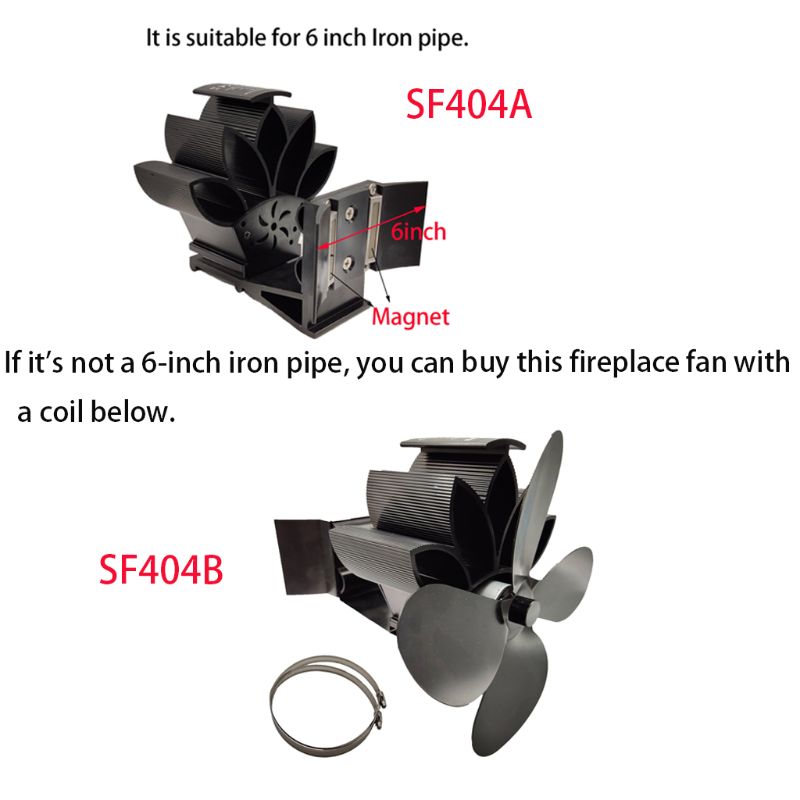4 Blades Heat Powered Fireplace Stove Hanging fireplace Fan