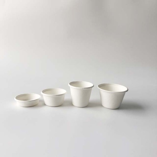 Bagasse Tub Bowl Disposable compostable sugarcane sauce cup bagasse 4oz cups Manufactory