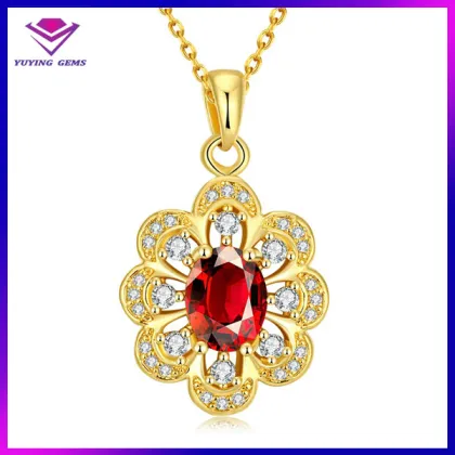 Fashion latest design beads necklace, 18K gold color bead necklace designs, ruby jewelry bead necklace