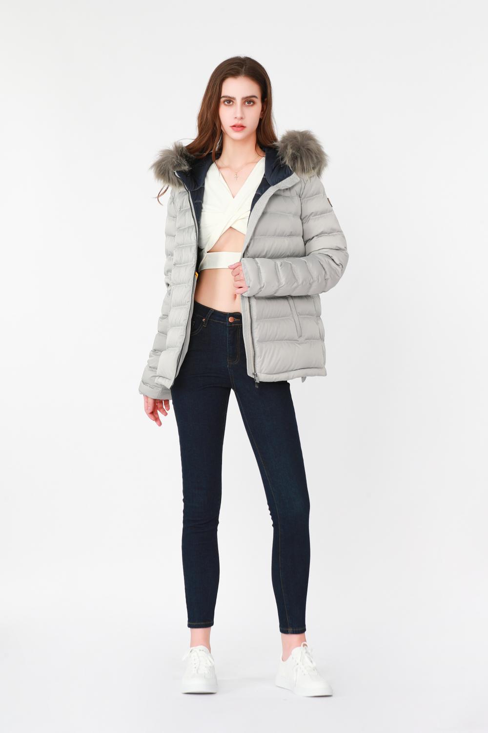 Fur Collar Hooded Down Jacket