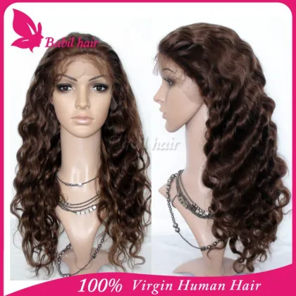 Charming Body Wave Finest Swiss brazilian hair full lace wig with baby hair