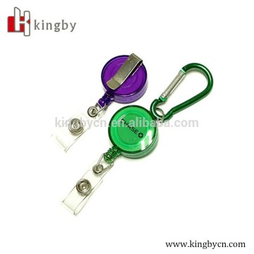 plastic round retractable badge reels with metal hooks