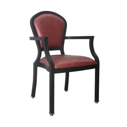 Antique Fabric Upholstered Dining Chairs with Armrest: Luxury Kitchen Chairs