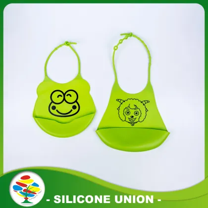 Green Pleasant Sheep Waterproof Silicone baby Bib