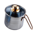 Cost-effective stainless steel milk pot with glass lid