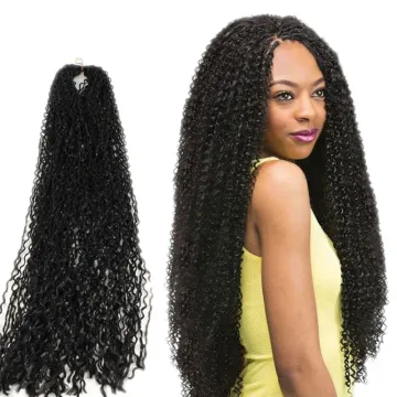 Hot Selling Long Pre Strenched Kinky Curly Heat Resistant Micro Crochet Braids Synthetic hair Extension Crochet Braiding hair