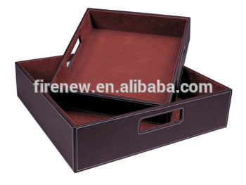 Elegant Leather Serving Tray