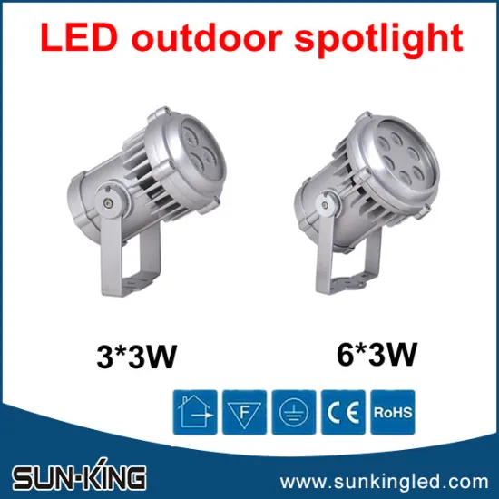 Top quality contemporary green/blue/red/white/yellow led projection spot light 18w, spot led floodlight 6x3w