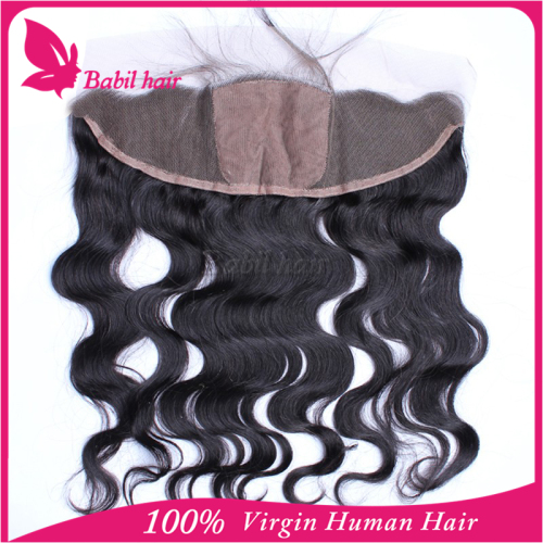 High quality natural color brazilian body wave silk base 13x4 lace frontal closure hair pieces with baby hair