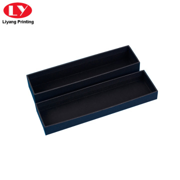 black ornament necklace packaging box with velvet insert