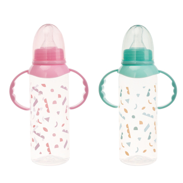 Bottiglie di alimentazione per bambini di alta qualità all'ingrosso - 250 ml/8 once, materiale PP con manici per alimentazione di latte e acqua