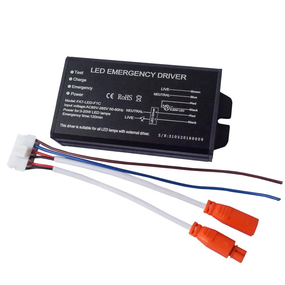 LED emergency battery pack for panel