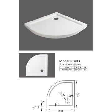 Bandeja de ducha de acrílico ABS Sector CE de 80x80x5cm