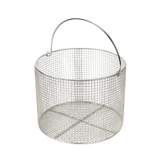 Wire Mesh High Recommended Stainless Steel Wire Mesh Round Basket With Lid Customized Welded Basket WE142101