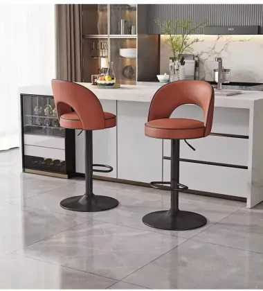 PU Leather Bar Stools and Restaurant High Chairs: Swivel Kitchen Bar Chairs