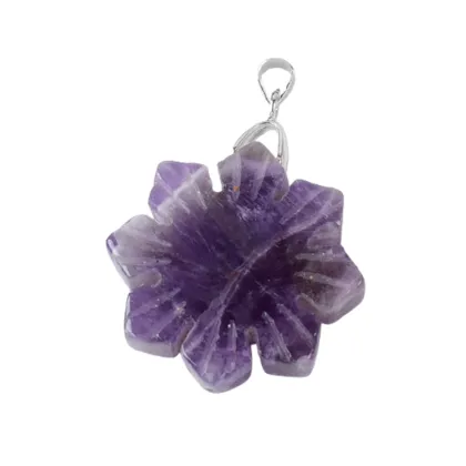 Gemstone Engraved Snowflake Pendant Natural Stone 30MM Snowflake Stone Pendant Crystal Carving Snowflake Charm Pendant