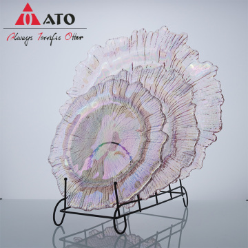 Elegant Iridescent Sunburst Wedding Glass Charger Plates