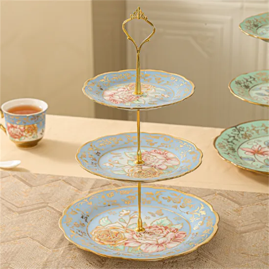 Hot Sale Wedding Ceramics Hanging Cake Stand with 3 Tier Crystal