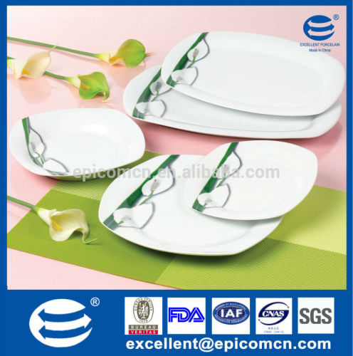 20PC-EX7209 set with oval rice plate square white porcelain dinnerware set for turkey and russian