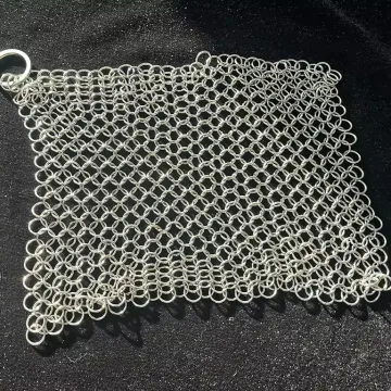 Stainless Steel Cast Iron Skillet Cleaner - Chainmail Scrubber