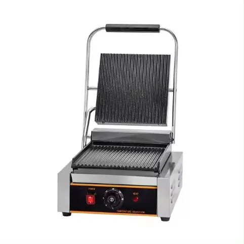 Electric Panini Press: Stainless Steel Sandwich Maker - Your Ultimate Kitchen Food Machinery for Perfect Grilled Sandwiches