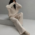 Women Knitted Outfits 2 Pieces Pant Set