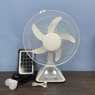 Ventilateur solaire rechargeable à double utilisation de 16 pouces Utilisation de 16 pouces