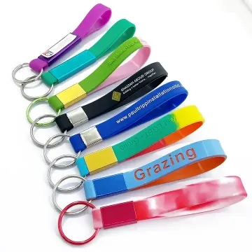 Wholesale Silicone Wristlet Keychain: Custom Rubber Band Key Ring Chain
