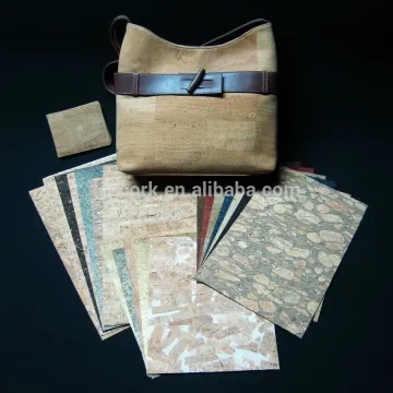 Cork Leather with natural cork veneer and PU backing for bag, sofa, wallet etc