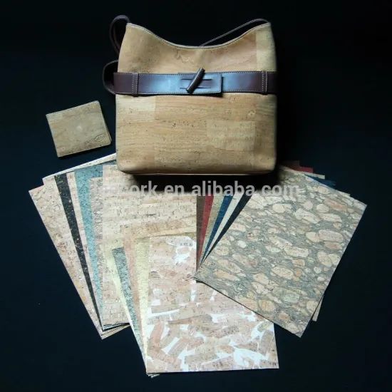Cork Leather with natural cork veneer and PU backing for bag, sofa, wallet etc