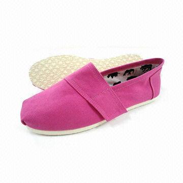 Nice Women's Slip-on Canvas Shoes with Good Quality, OEM Orders Welcomed