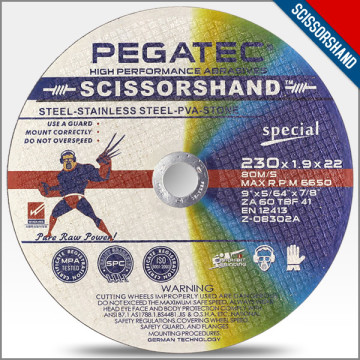 9" 230x1.9x22mm Abrasive Cutting Wheel for metal, inox,stone aluminum, stone cutting wheel, flat cut off wheel with MPA EN 12413