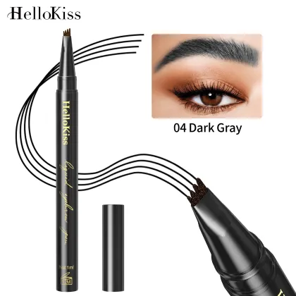 Private Label Waterproof Eyebrow Pencil with Brush - Thin Brow Pencil & Powder Makeup Cosmetics